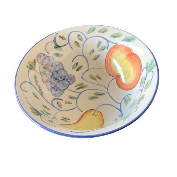 Pre Owned Tabletops Unlimited Hand Painted Frutteto Fruit Soup Bowl Classic - Picture 6 of 14